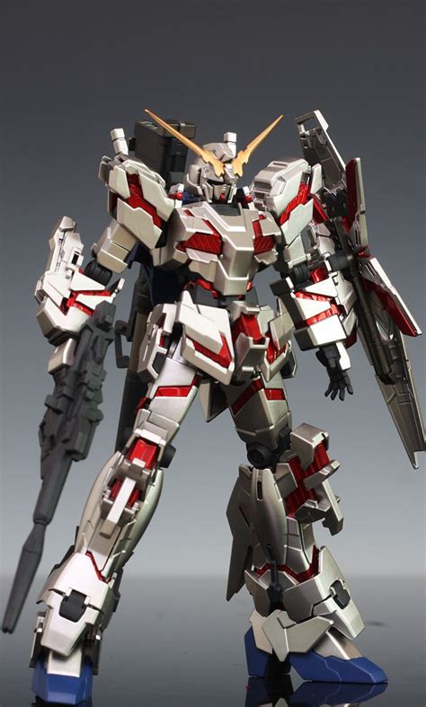 Hguc 1 144 rx 0 unicorn gundam destroy mode custom paint unicorn head ...