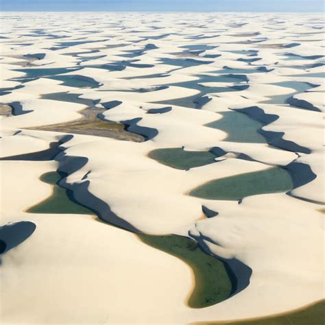 lençóis maranhenses lagoons aerial view - Kiteboarders