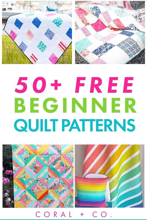 50+ Amazing FREE Beginner Quilt Patterns to Sew! - Coral + Co.