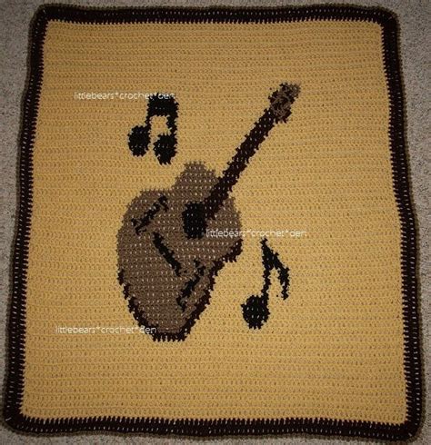 CROCHETED GUITAR & MUSIC NOTES BLANKET https://www.facebook.com/littlebearscrochetden/photos/a ...