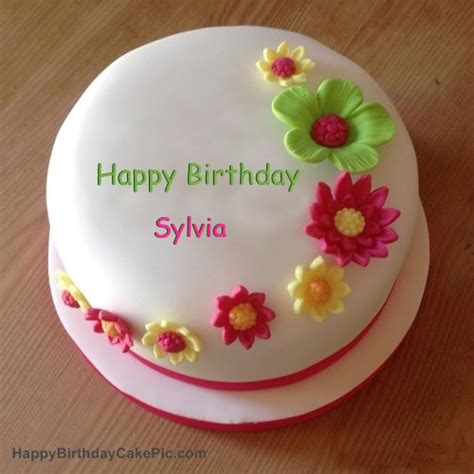 ️ Colorful Flowers Birthday Cake For Sylvia