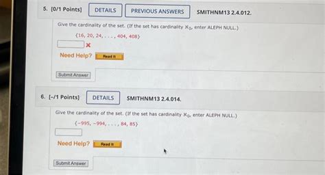 Solved Give the cardinality of the set. (If the set has | Chegg.com