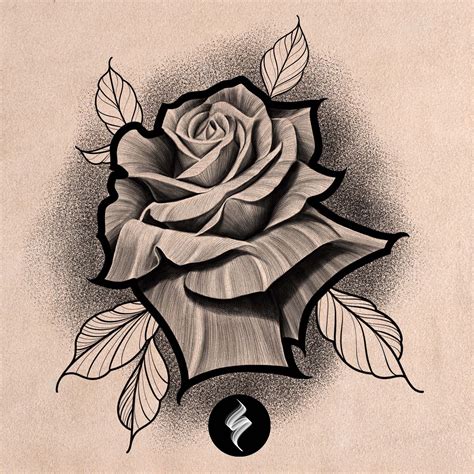 Rose Tattoo + Whip Shading Set // Brushset Pack | Realistic rose tattoo ...