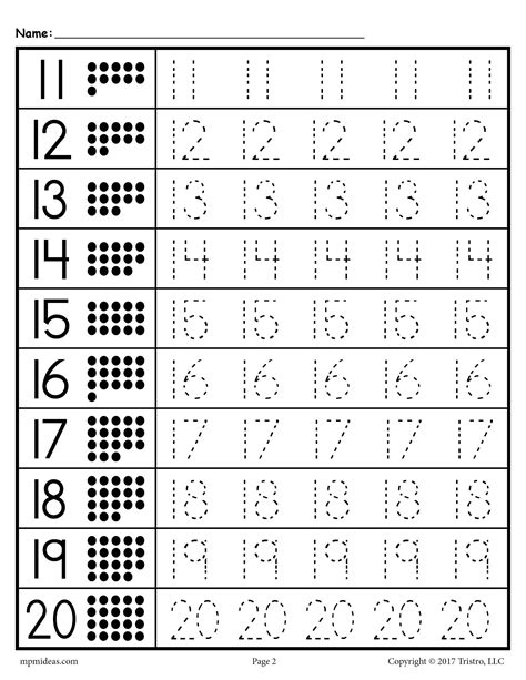 Tracing Numbers Printable Worksheet