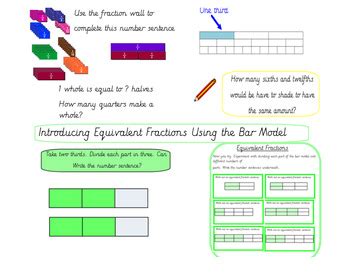 Equivalent Fractions Using the Bar Model by Jo Gado | TPT