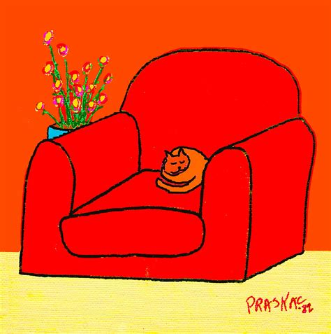 Cat Chair Painting by Rick Praskac | Fine Art America