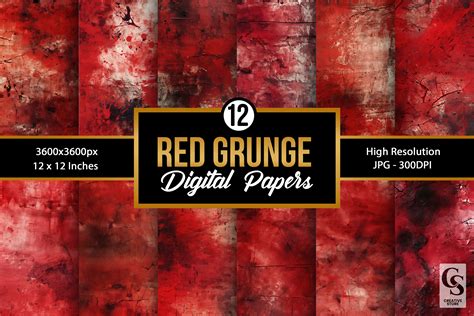 Red Grunge Texture Digital Papers By CreativeStore | TheHungryJPEG