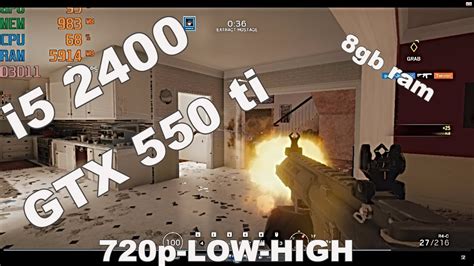 Tom Clancy's Rainbow Six Siege / GTX 550 ti / i5 2400 / 8gb ram / 720p-LOW to HIGH - YouTube