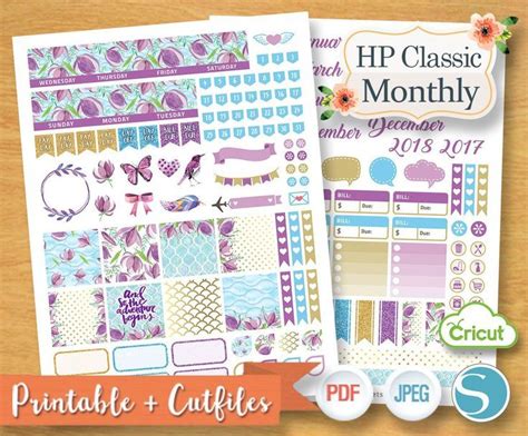 Happy Planner monthly printable stickers kit | Printable planner ...