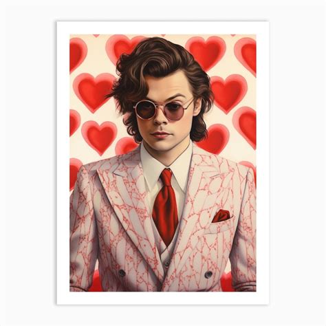 Harry Styles Heart 1 Art Print by Print Cult - Fy