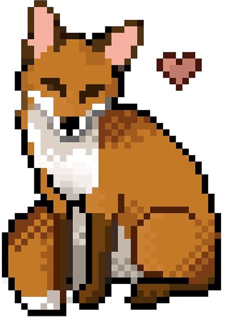 Minecraft Fox Pixel Art Grid