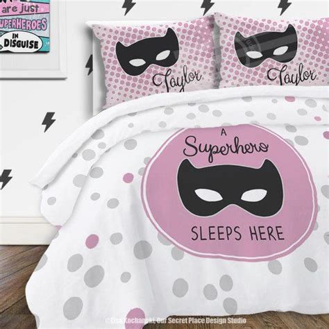 Super hero Bedding for Girls A Superhero Sleeps Here Superhero | Etsy ...