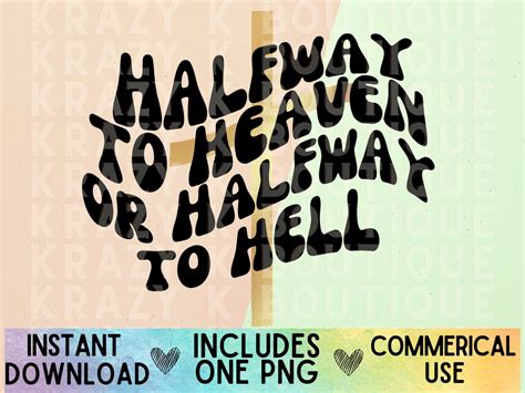 Jellyroll Halfway to Heaven or Halfway to Hell Sublimation - Etsy