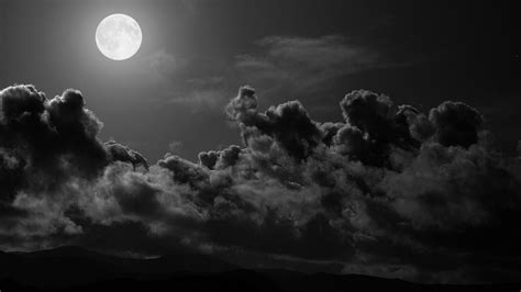 Gray clouds, Moon, dark, sky, clouds HD wallpaper | Wallpaper Flare