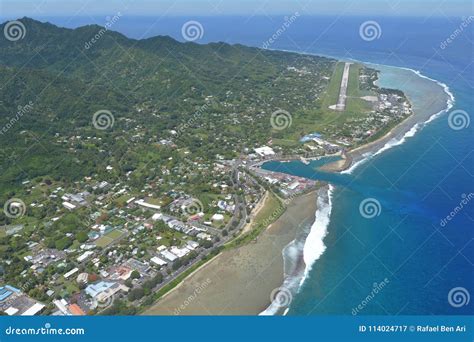 Aerial View of Avarua Town and District in the North of the Island of ...