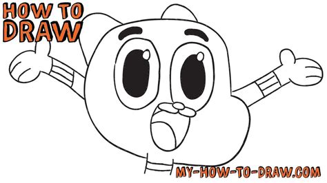 How to draw Gumball Watterson- Easy step-by-step drawing tutorial - YouTube