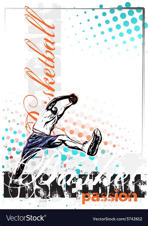 Basketball poster background Royalty Free Vector Image