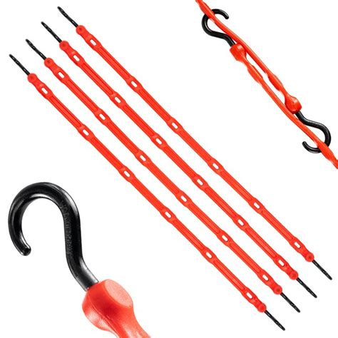 The Perfect Bungee 36-in Adjustable Bungee Cord with Hooks (4-Pack ...