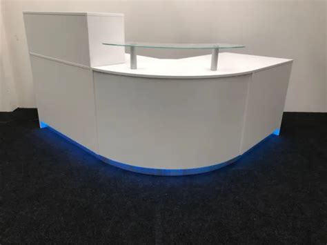 RECEPTION DESK Curved Counter Desk Led Lights Colours Remote Control £689.99 - PicClick UK