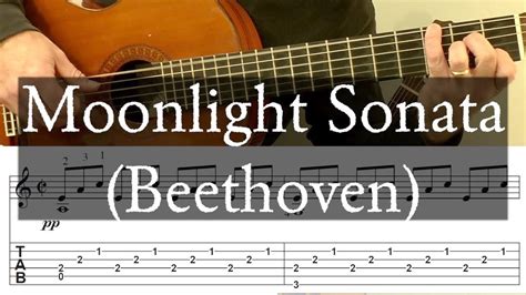 MOONLIGHT SONATA (First Movement) Full Tutorial with TAB - Fingerstyle ...