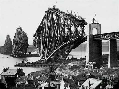 Forth Bridge Railway over the Firth of Forth, 1890 Photograph by ...