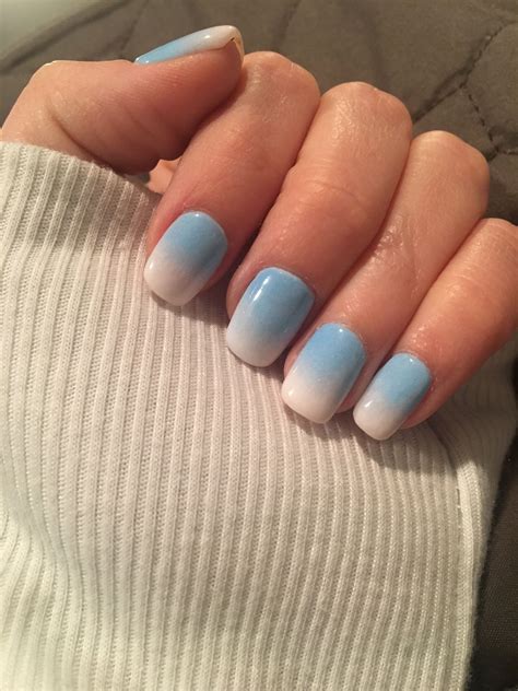 Sky blue ombré powder dip nails | Dipped nails, Ombre nails, Powder nails