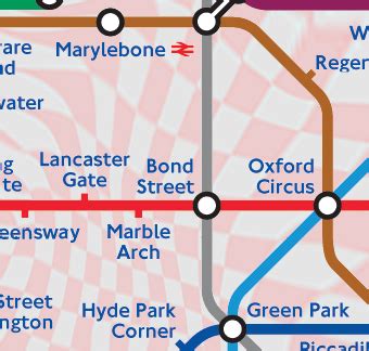 London Tube Map With Distance Grids