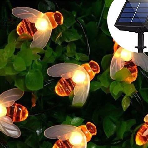 Solar Powered LED String Lights 30 leds Honeybee Outdoor Garden Solar ...