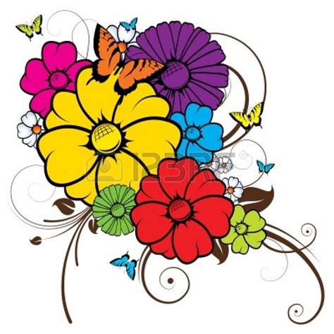 Butterflies And Flowers Clipart