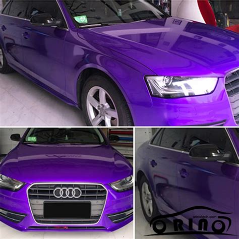 Ultra Glossy Purple Vinyl Film With 3 Layers High Gloss Shiny Car Wrap Film Foil With Air Free ...