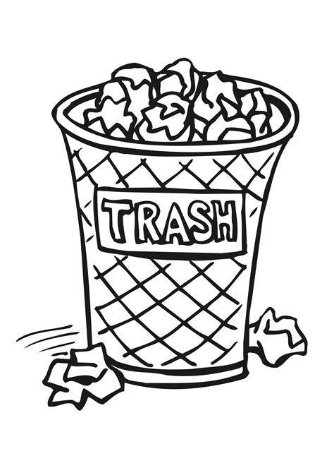 Recycle Bin Coloring Page