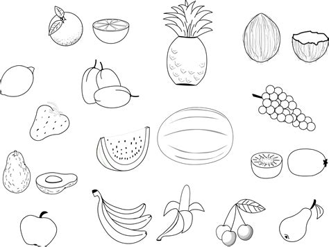 Pictures For Colouring For Kids Fruit