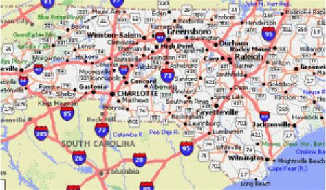 Road Map Of Virginia And North Carolina | Virginia Map