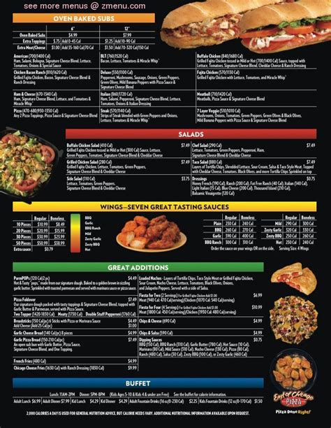 Online Menu of East of Chicago Pizza Restaurant, Shinnston, West Virginia, 26431 - Zmenu