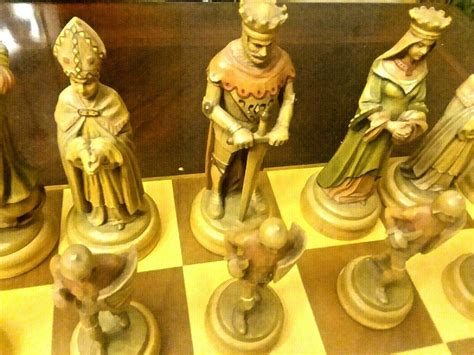 ANRI MONSALVAT/THE KNIGHTS OF THE ROUND TABLE CHESS SET WITH ANRI BOX & BOARD | #2058873916
