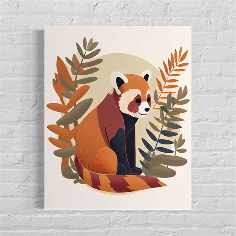 Red Panda Retro Art Print, Red Panda Illustration, Red Panda Vintage ...