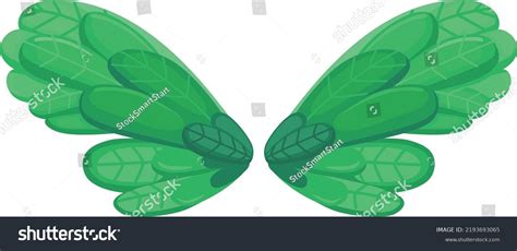 Green Fairy Wings Nature Creature Cartoon Stock Vector (Royalty Free) 2193693065 | Shutterstock