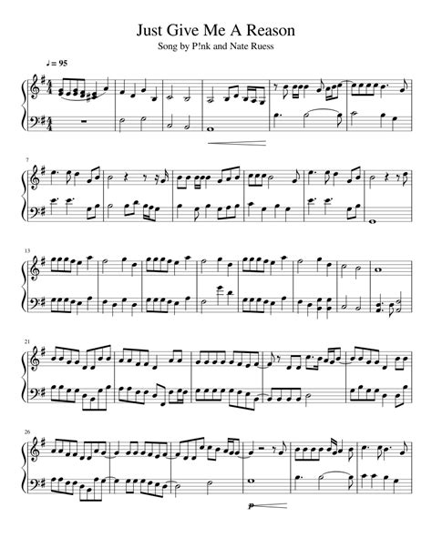 Just Give Me A Reason Sheet music for Piano | Download free in PDF or MIDI | Musescore.com