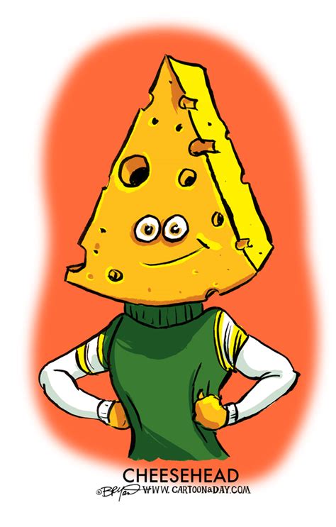 Green Bay Packers Cheesehead Cartoon