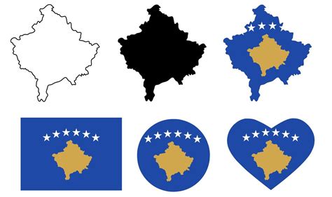 Republic of Kosovo map flag icon set 8132167 Vector Art at Vecteezy