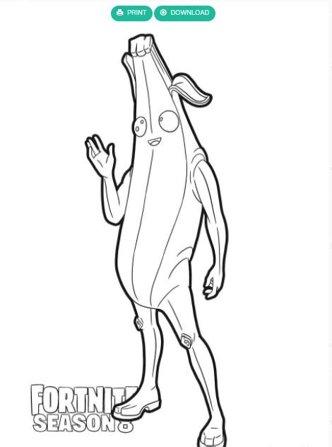 Fortnite Coloring Pages Banana Skin Coloring And Drawing | The Best ...