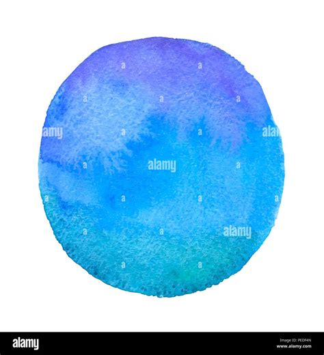 Abstract blue round watercolor blob on a white background for design. Watercolor vector texture ...