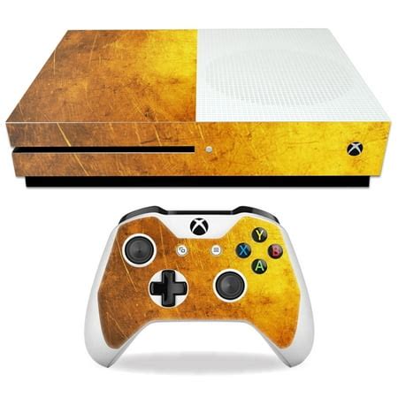 Skin Decal Wrap for Microsoft Xbox One S Textured Gold - Walmart.com