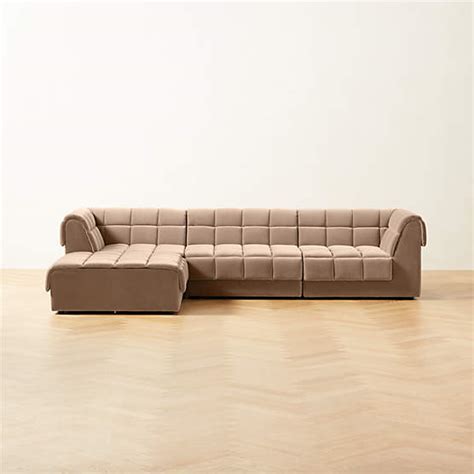 Chale Modern 5-Piece Brown Leather Sectional Sofa | CB2 Canada