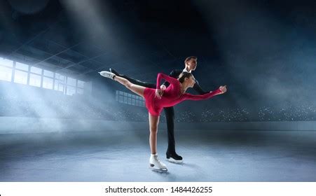 Figure Skating Couple Professional Ice Arena Stock Photo 1484426255 ...