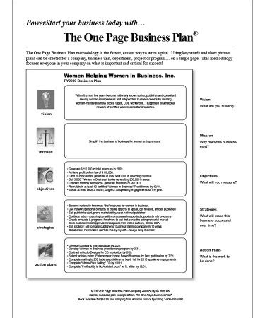 📦 One Page Business Plan Template - Free Download (PRINTABLE)