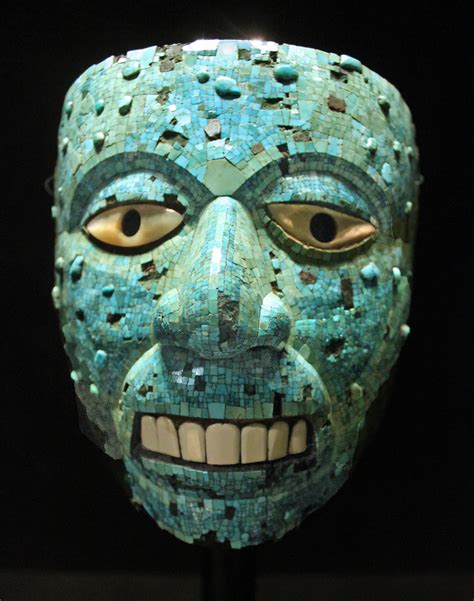 Aztec turquoise mosaic mask | The mask is made of cedar wood… | Flickr