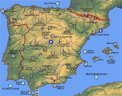 SPAIN PHYSICAL MAP - Imsa Kolese
