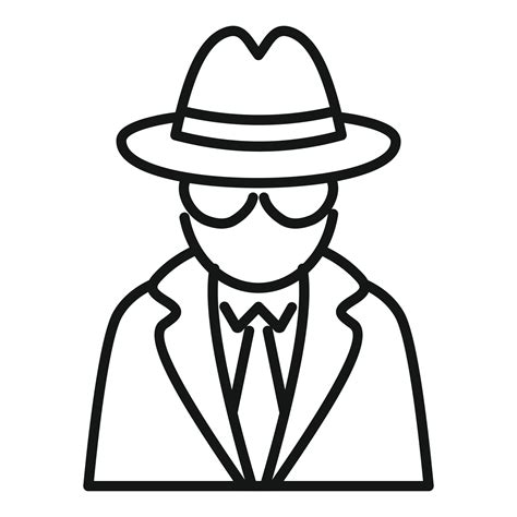 Secret agent icon outline vector. Call person 14918206 Vector Art at ...