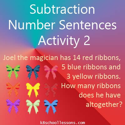 Subtraction Number Sentences Activity 2 | Year 2 Subtraction Worksheets